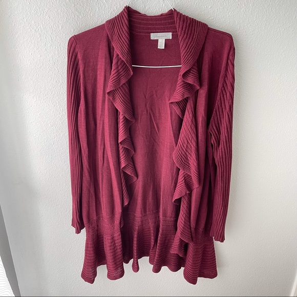 DRESS BARN RUFFLE CARDIGAN - Picture 1 of 3